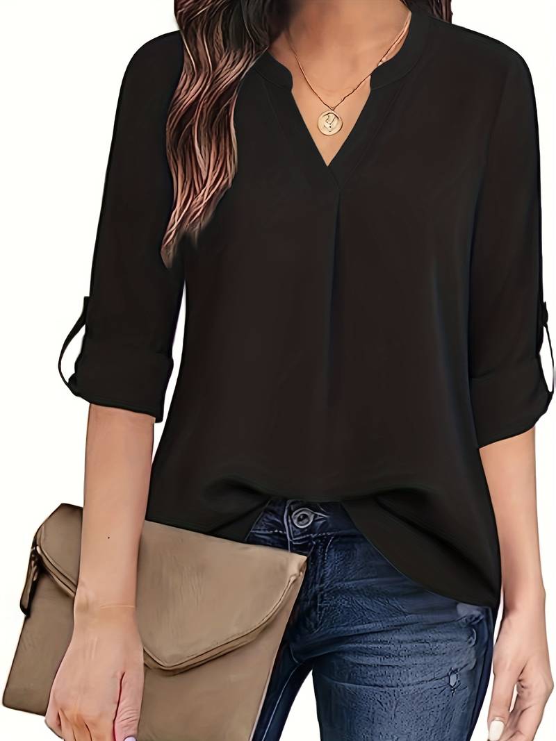 Casual blouse met v-hals voor dames