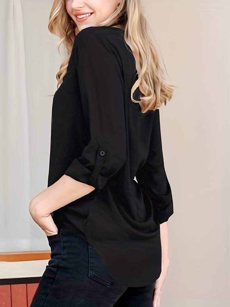 Casual blouse met v-hals voor dames