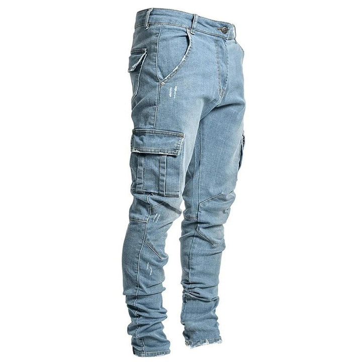 Comfortabele en functionele Denim Cargo Broek voor mannen