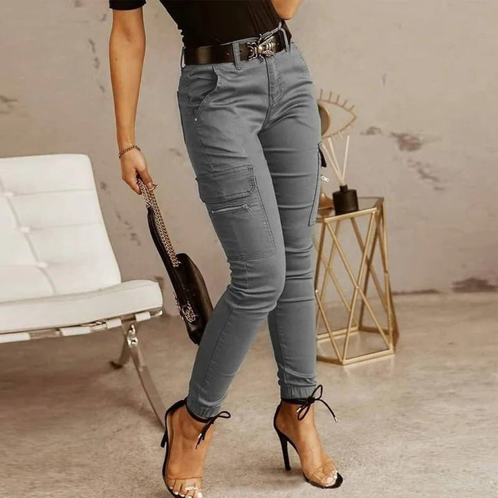 Cargo jeans met elastische pijpen voor vrouwen