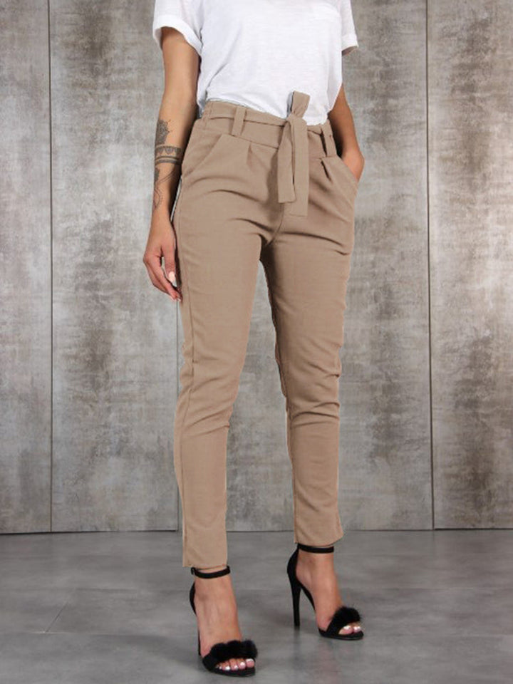 Elegante chiffon broek met tailleband voor dames