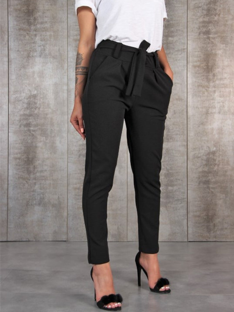 Elegante chiffon broek met tailleband voor dames