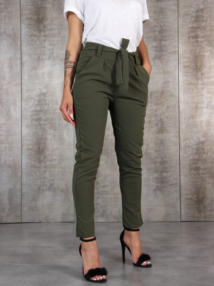 Elegante chiffon broek met tailleband voor dames