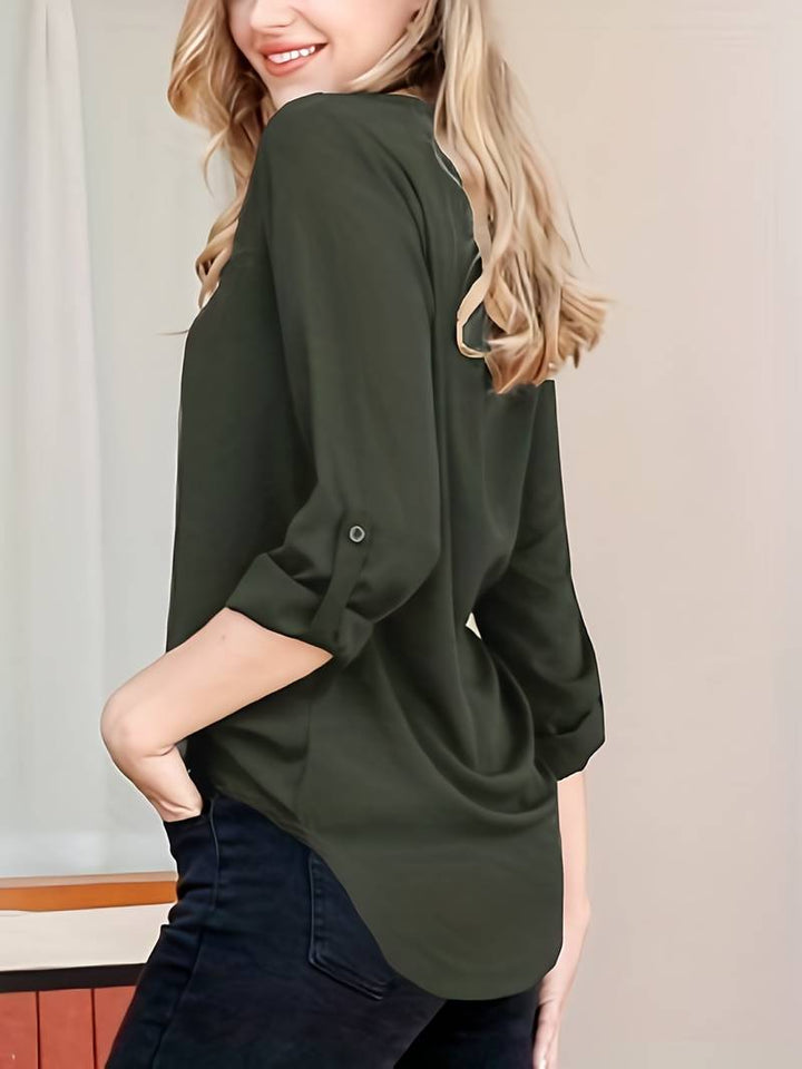 Casual blouse met v-hals voor dames