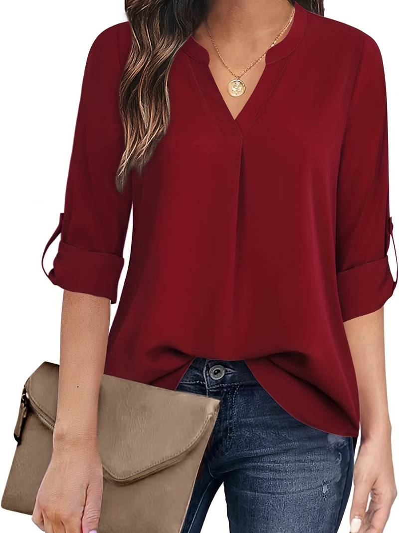 Casual blouse met v-hals voor dames